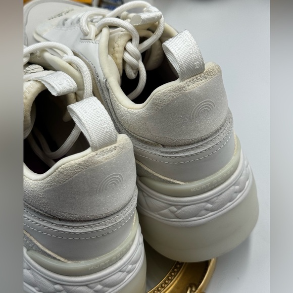 🆕 KURT GEIGER LONDON 🧿 NWOB Kensington Pump Platform Sneaker -All White, Sz 41 - Picture 9 of 15